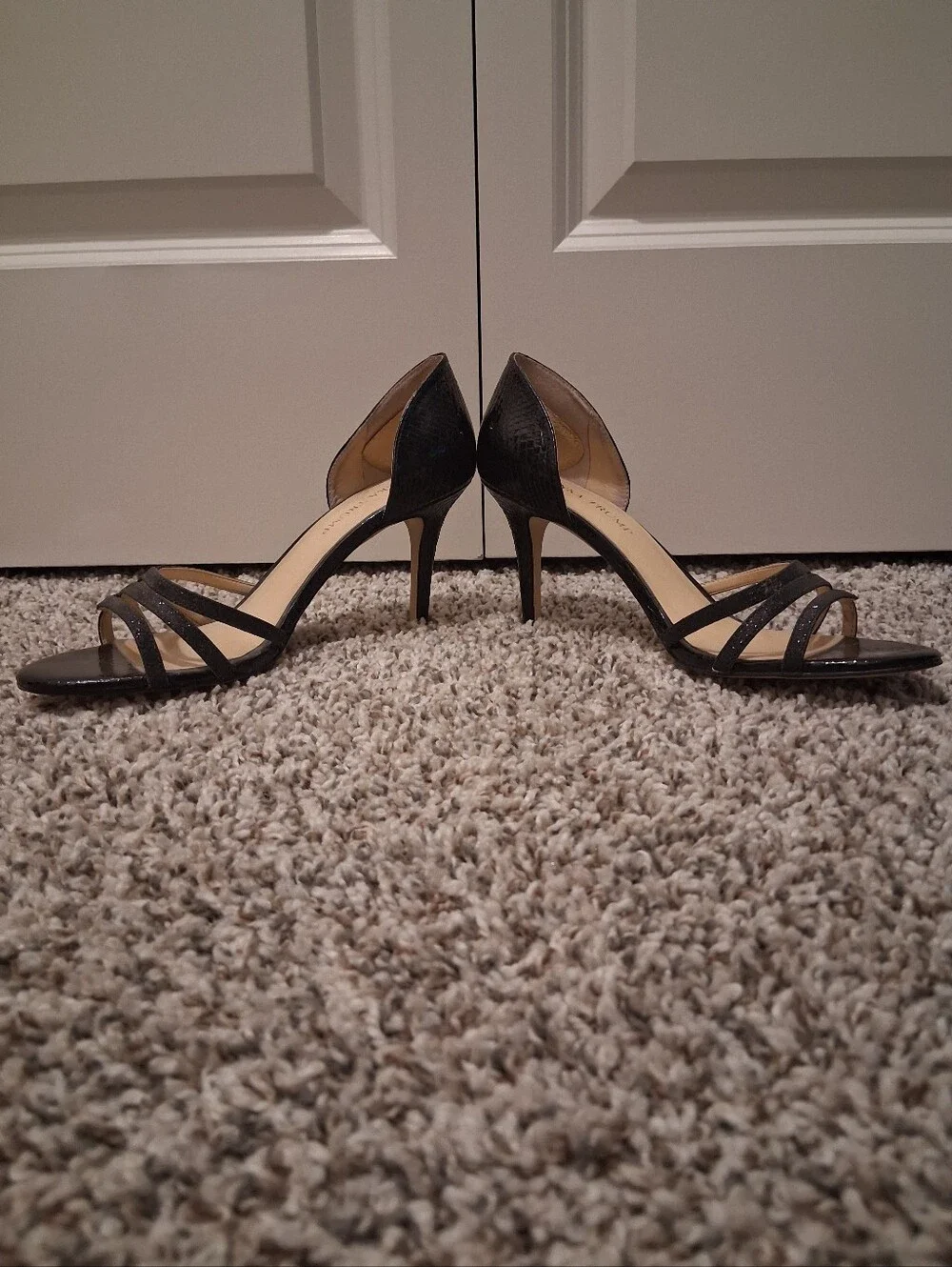 Ivanka Trump Black Strappy D'Orsay Sandals